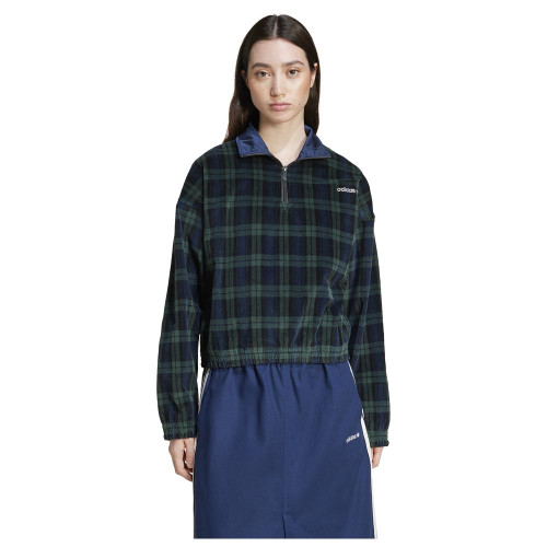 Adidas Γυναικείο φούτερ Corduroy Tartan Half-Zip Track Top